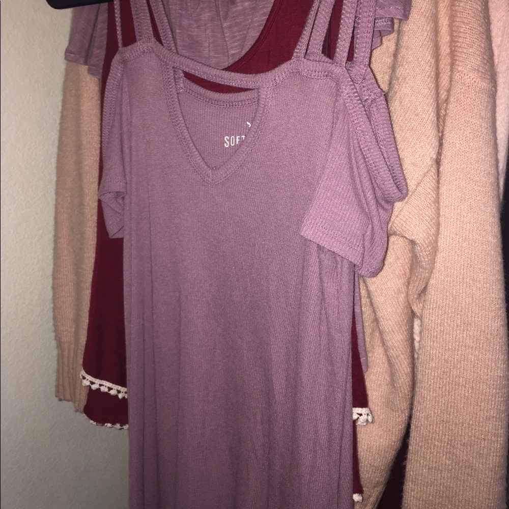 Size Small shirts & onesies in good condition!